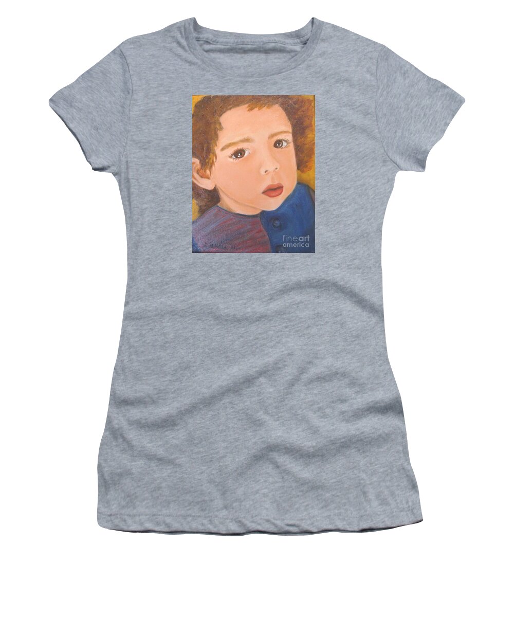 Portrait Women's T-Shirt featuring the painting Jackson by Laurie Morgan