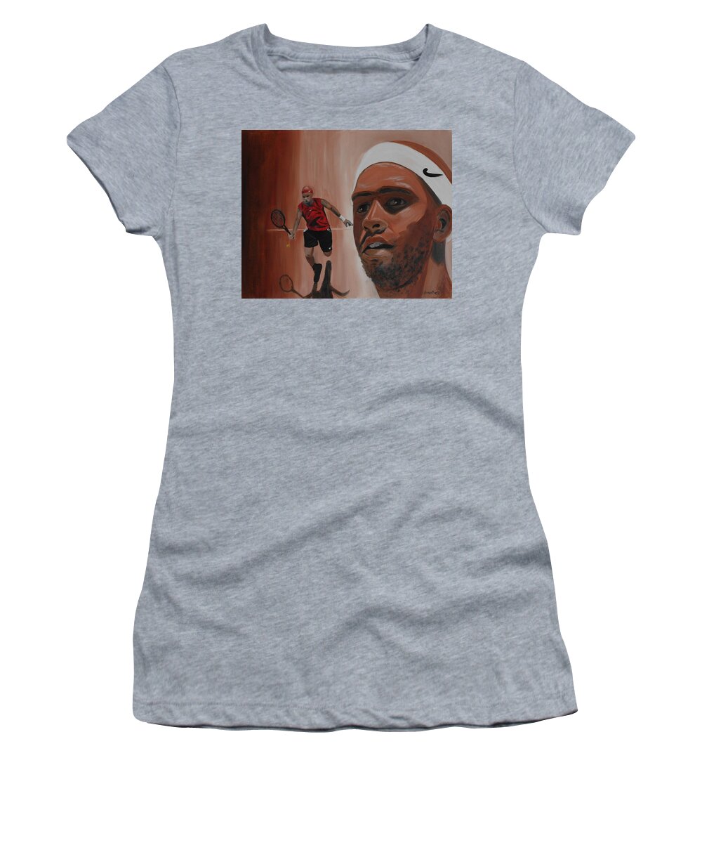 James Women's T-Shirt featuring the painting James Blake by Quwatha Valentine