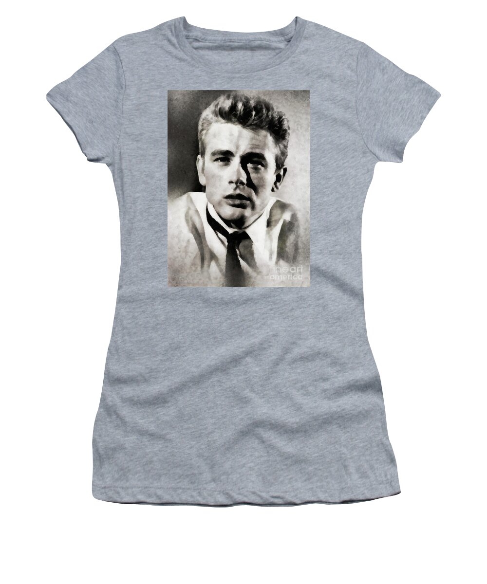 James Women's T-Shirt featuring the painting James Dean, Actor by JS by Esoterica Art Agency