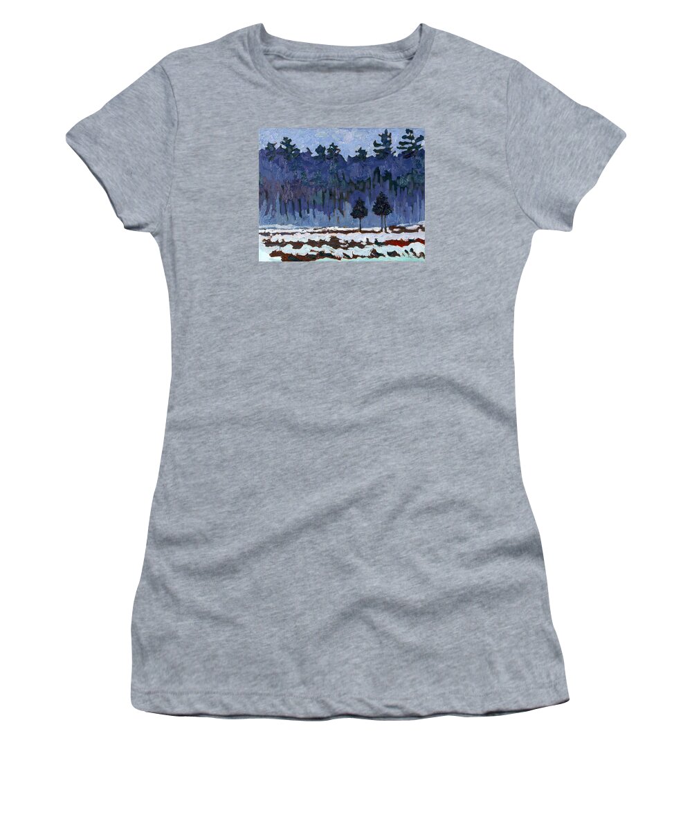 Forest Women's T-Shirt featuring the painting January White Pines by Phil Chadwick