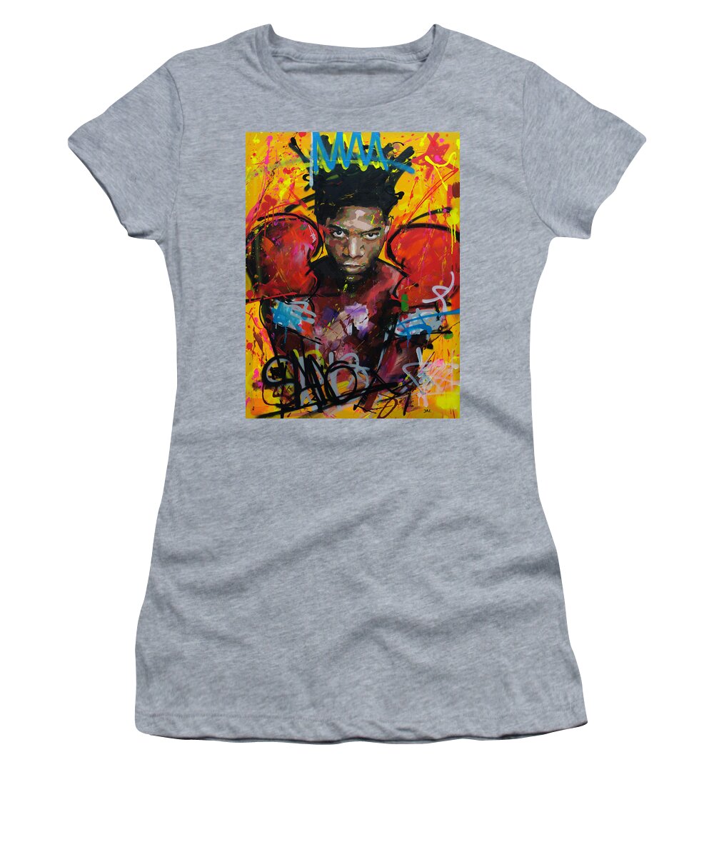 Jean Women's T-Shirt featuring the painting Jean-Michel Basquiat by Richard Day