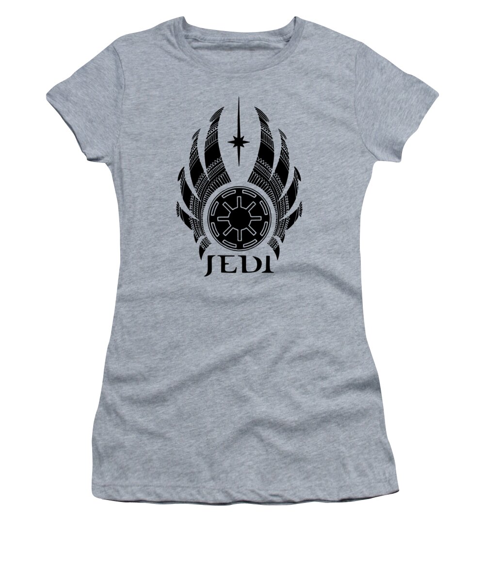 Jedi Women's T-Shirt featuring the mixed media Jedi Symbol - Star Wars Art, Teal by Studio Grafiikka