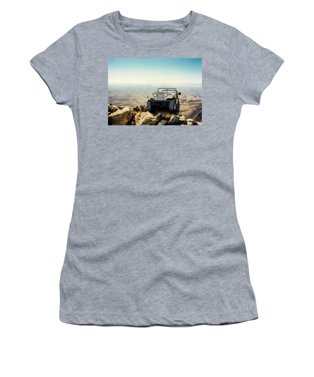 Jeep Women's T-Shirt featuring the photograph Jeep On a Mountain by Brian Kinney