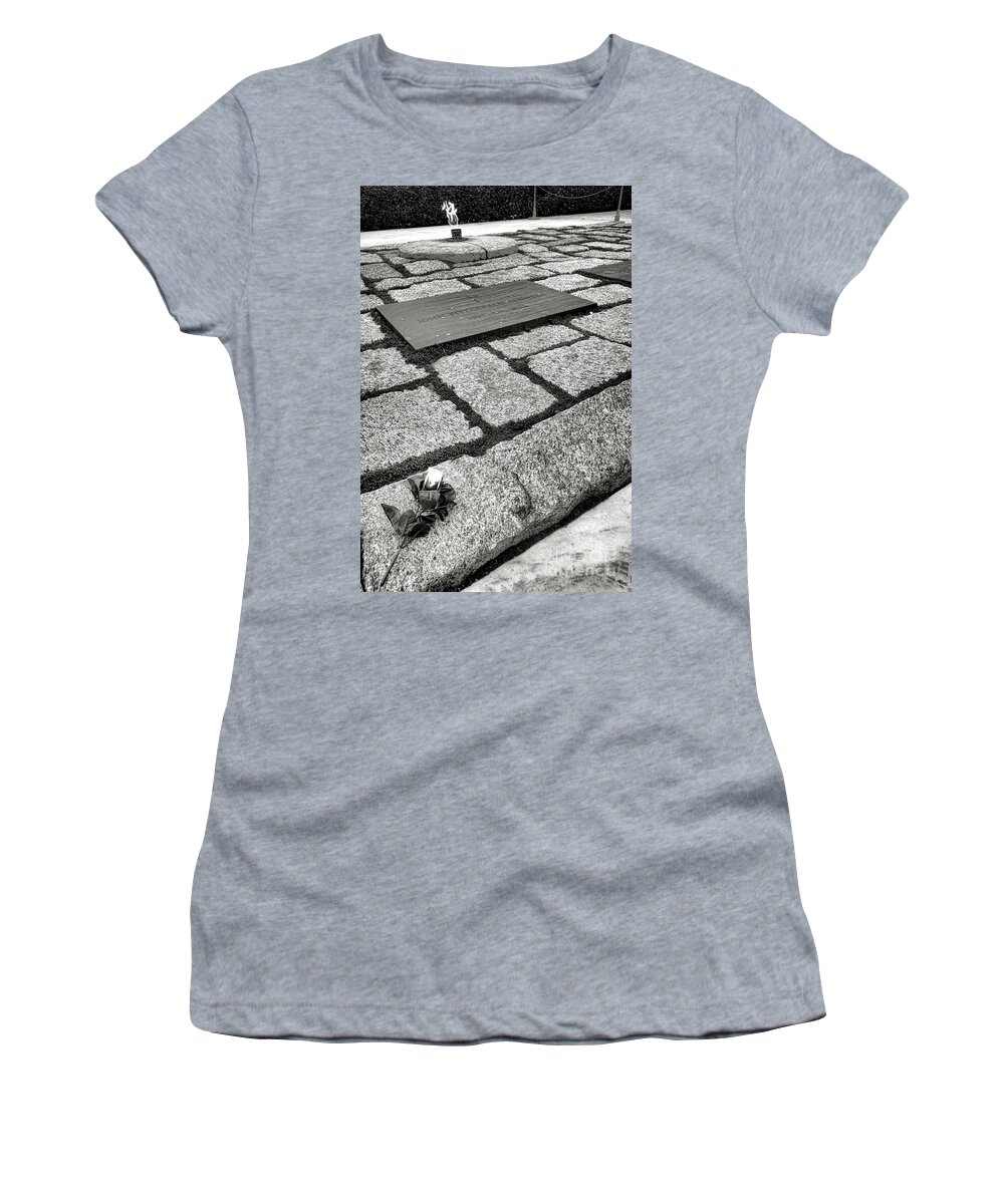 John Women's T-Shirt featuring the photograph John Kennedy Gravesite by Olivier Le Queinec
