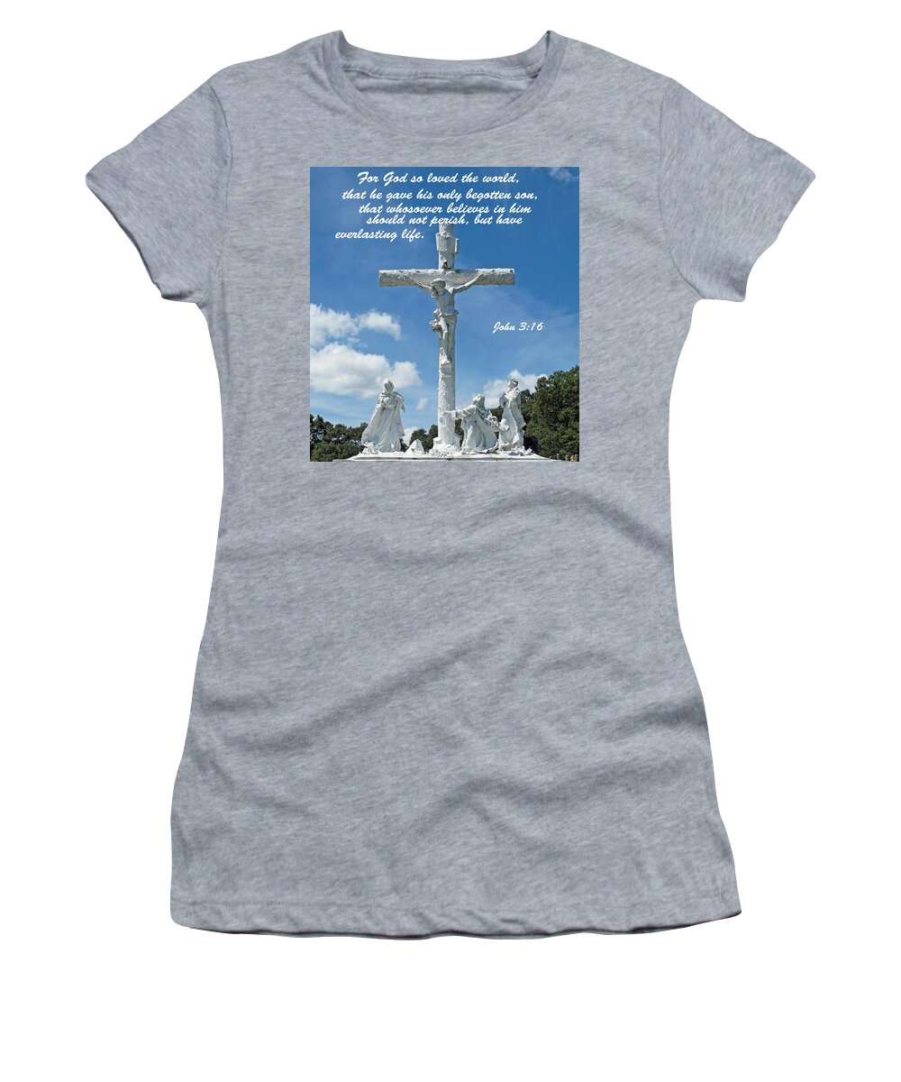 Religious Women's T-Shirt featuring the digital art John Three Sixteen by Barbara McDevitt
