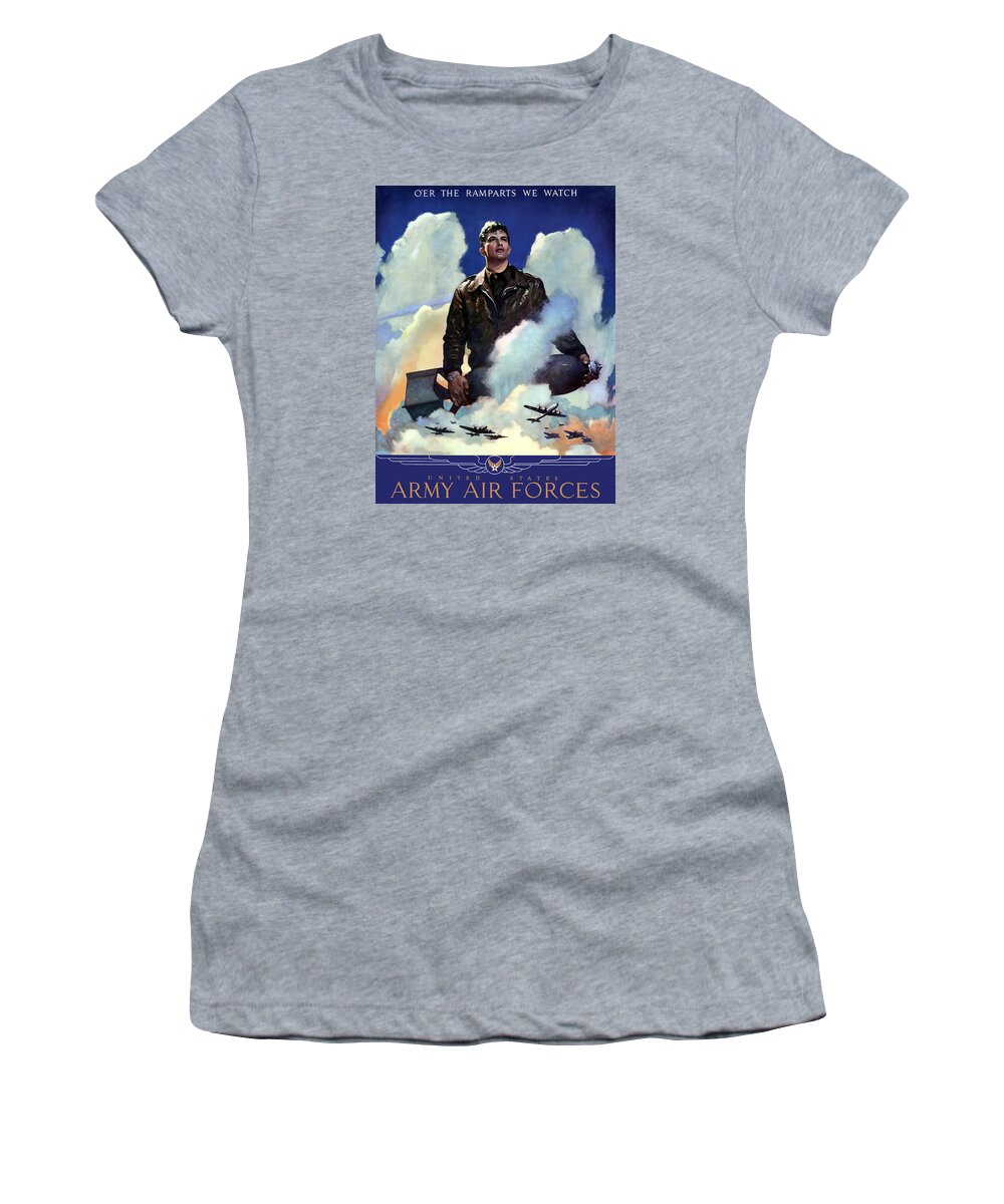Air Force Women's T-Shirt featuring the painting Join The Army Air Forces by War Is Hell Store
