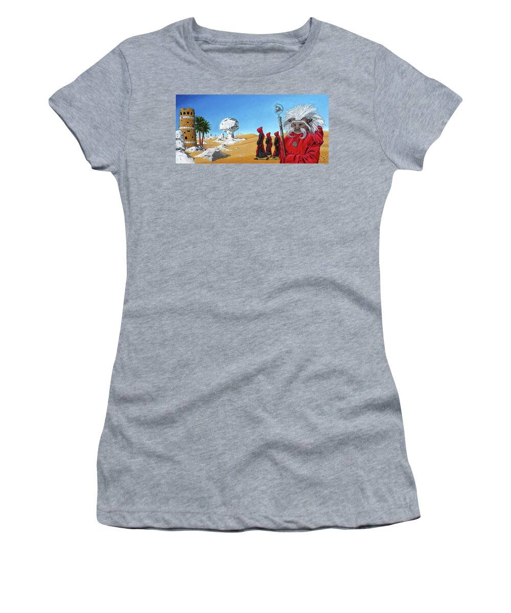  Women's T-Shirt featuring the painting Journey to the White Desert by Paxton Mobley