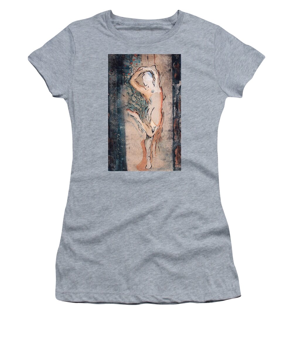 Figure Women's T-Shirt featuring the painting Joy Fleeting Moments by Ilona Petzer