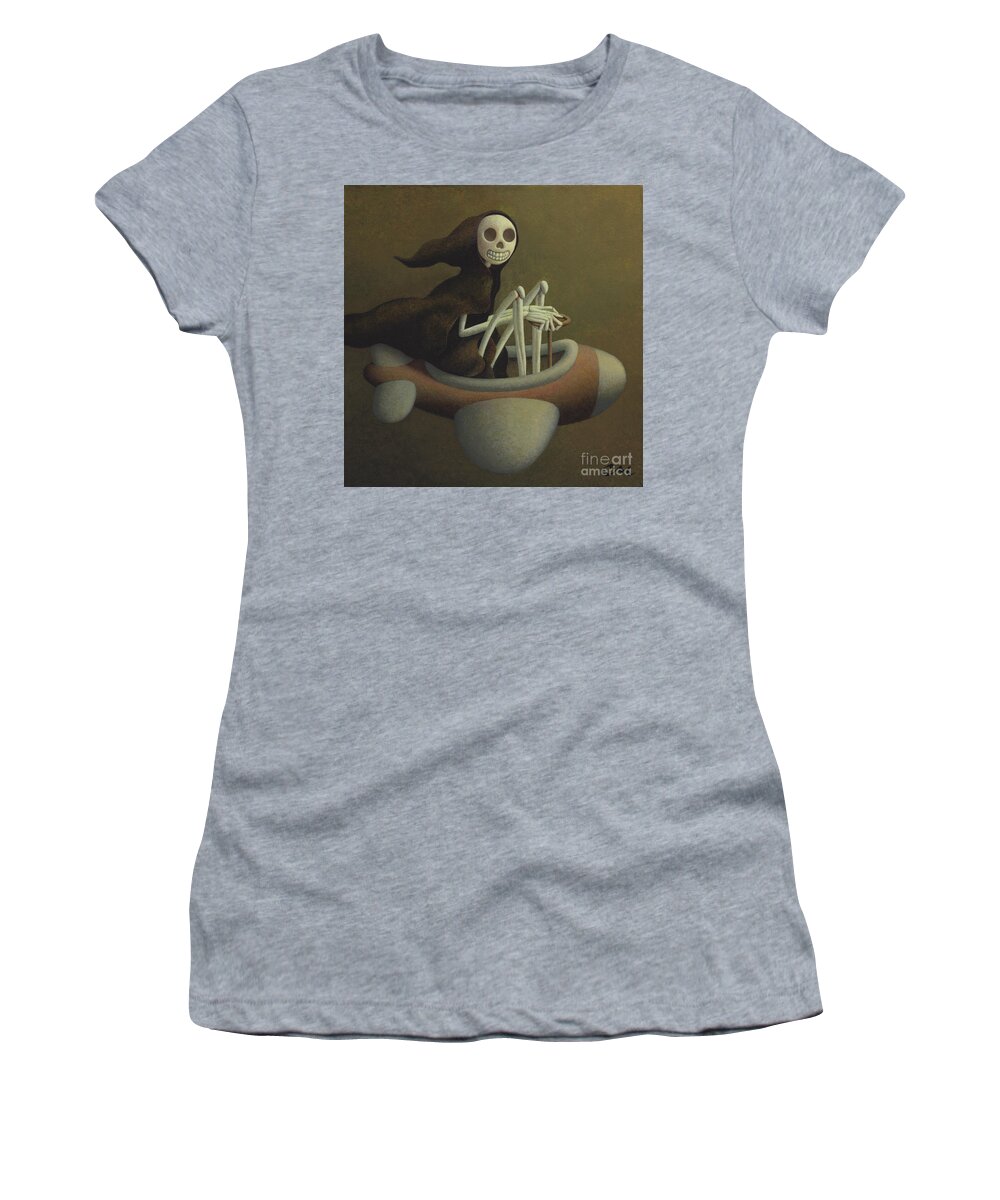Skeleton Women's T-Shirt featuring the painting Joy Ride by Chris Miles