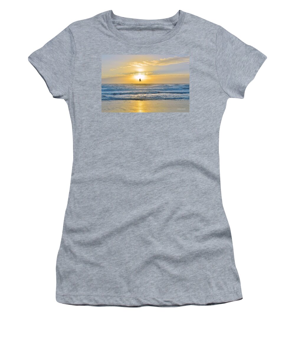 Obx Sunrise Women's T-Shirt featuring the photograph July 30 Sunrise NH by Barbara Ann Bell