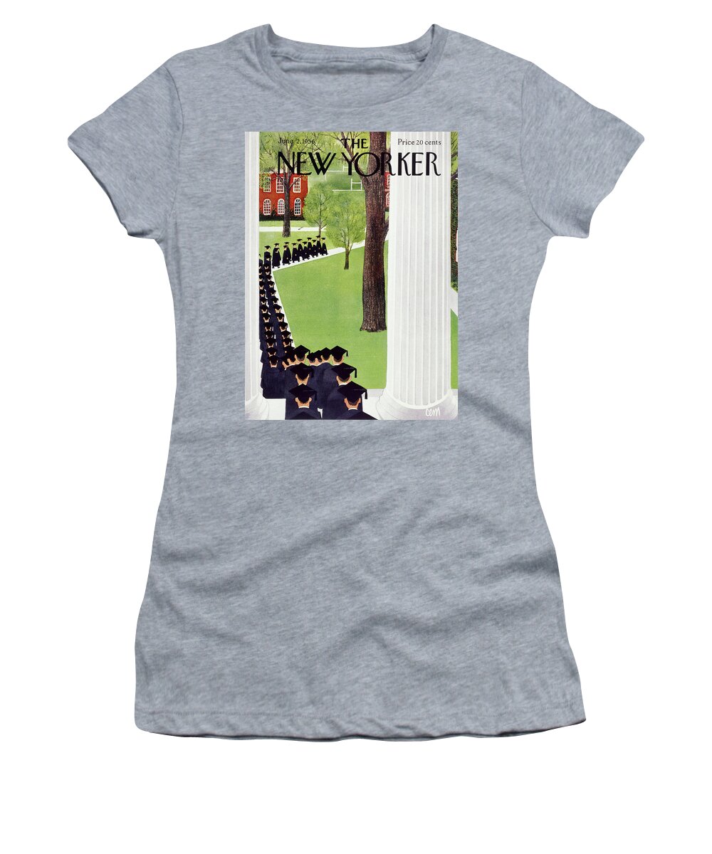 Graduation Women's T-Shirt featuring the painting New Yorker June 2 1956 by Charles E Martin