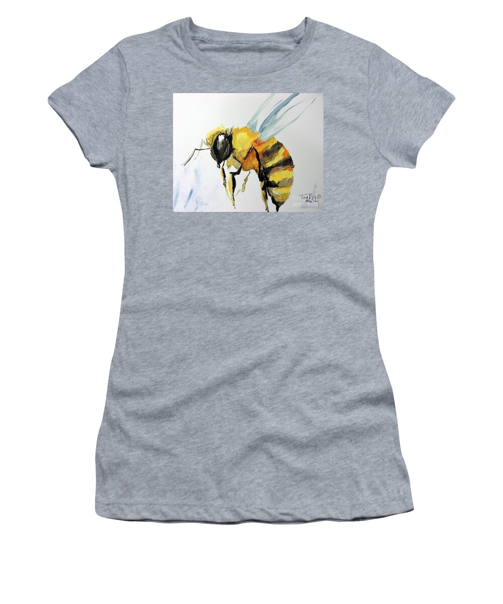 Bee Women's T-Shirt featuring the painting Just Beecause by Tom Riggs