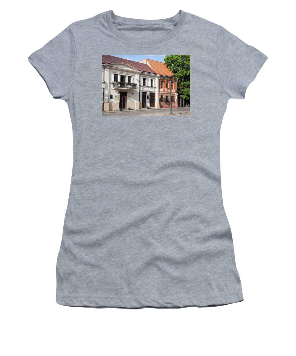 Buildings Women's T-Shirt featuring the photograph Kaunas Old Town by Ramunas Bruzas