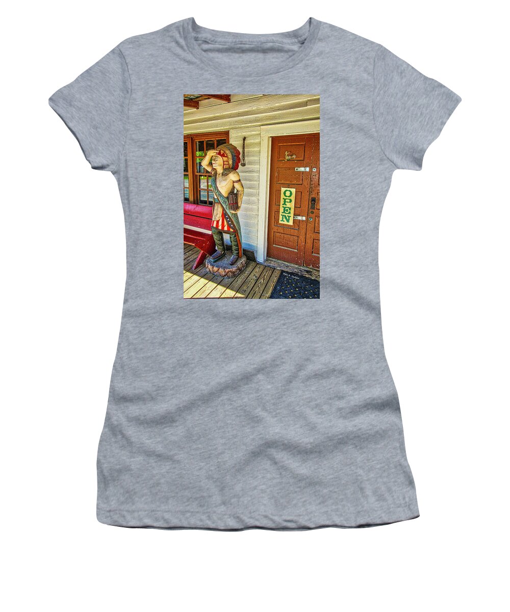 Wooden Indian Women's T-Shirt featuring the photograph Kawliga by Dale R Carlson