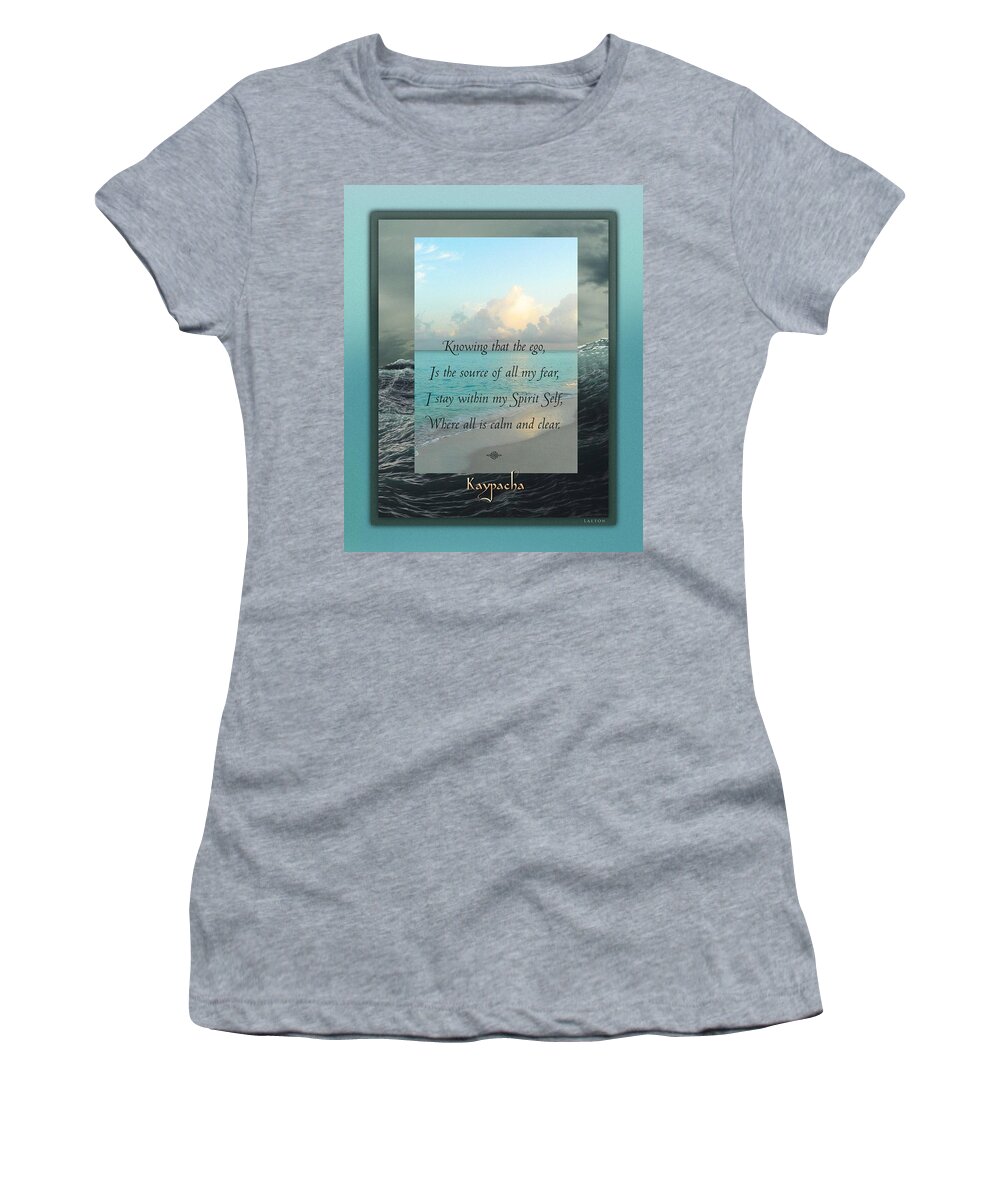 Ocean Women's T-Shirt featuring the mixed media Kaypacha's mantra 3.10.2015 by Richard Laeton