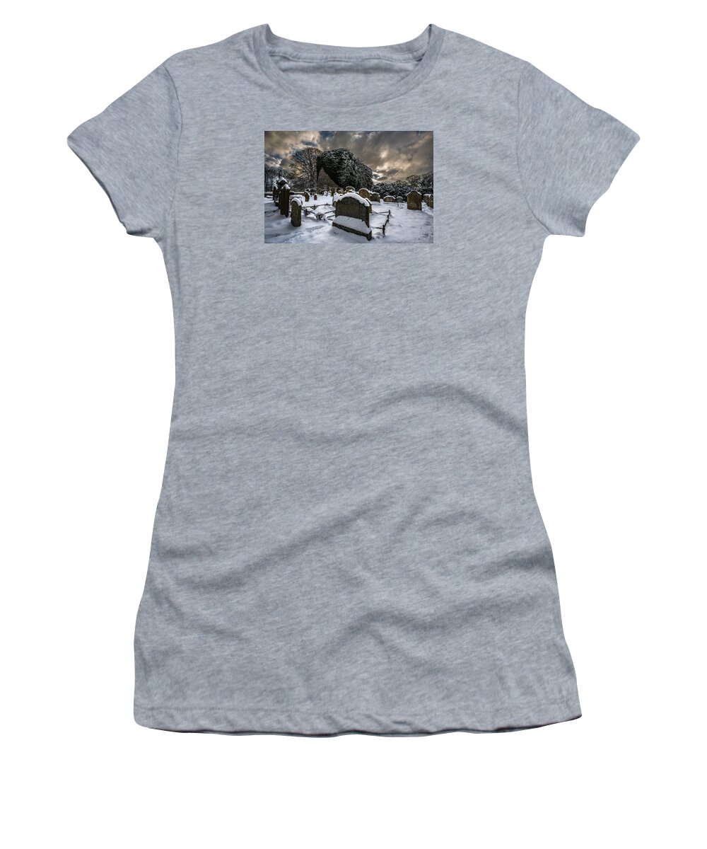 Kilroot Women's T-Shirt featuring the photograph Kilroot Graveyard by Nigel R Bell