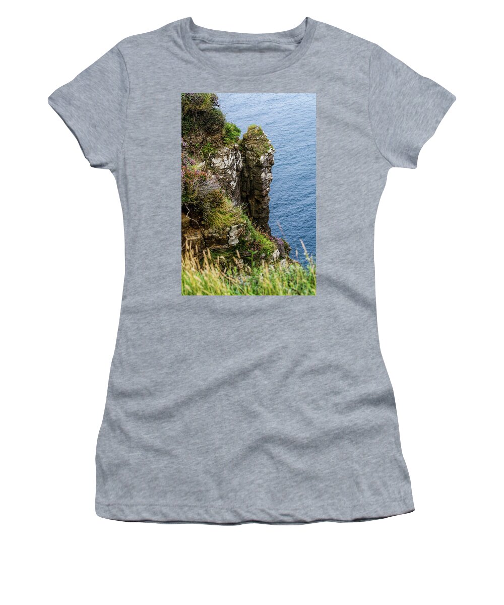 Rock Women's T-Shirt featuring the photograph Kilt Rock Cliffs #3 by Elvis Vaughn