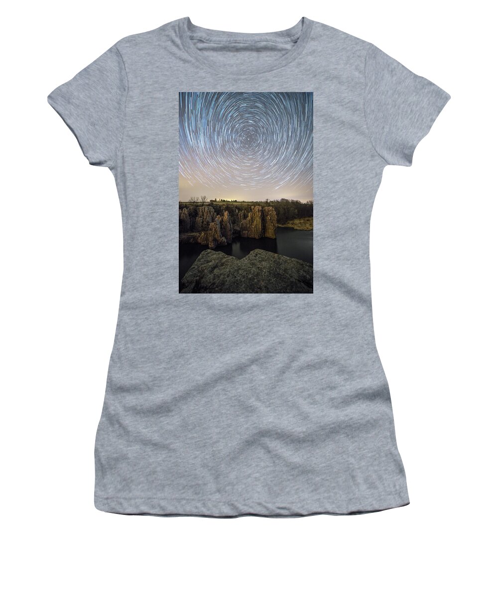 Sky Women's T-Shirt featuring the photograph King and Queen Star Trails by Aaron J Groen