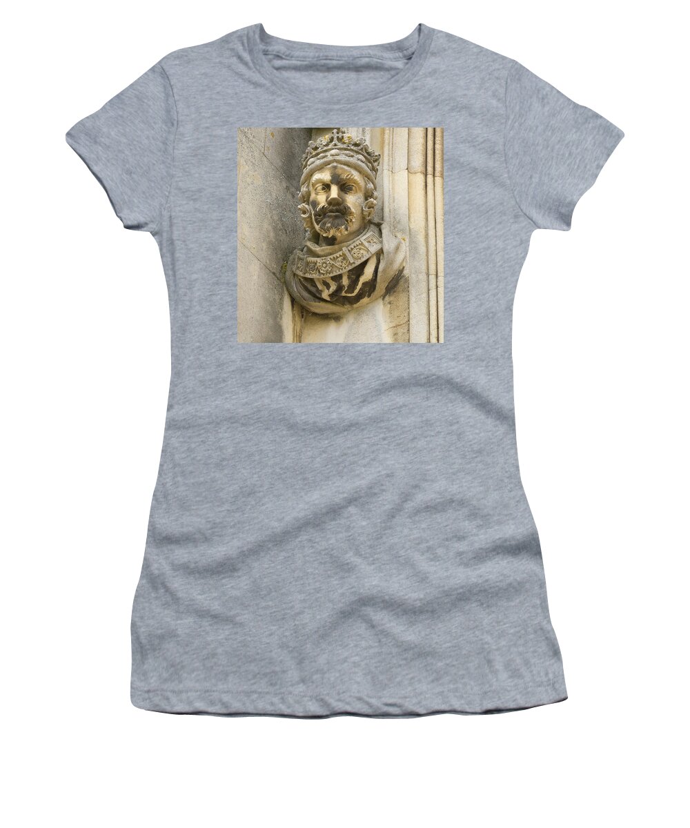 Portrait Women's T-Shirt featuring the photograph King in stone. by Elena Perelman