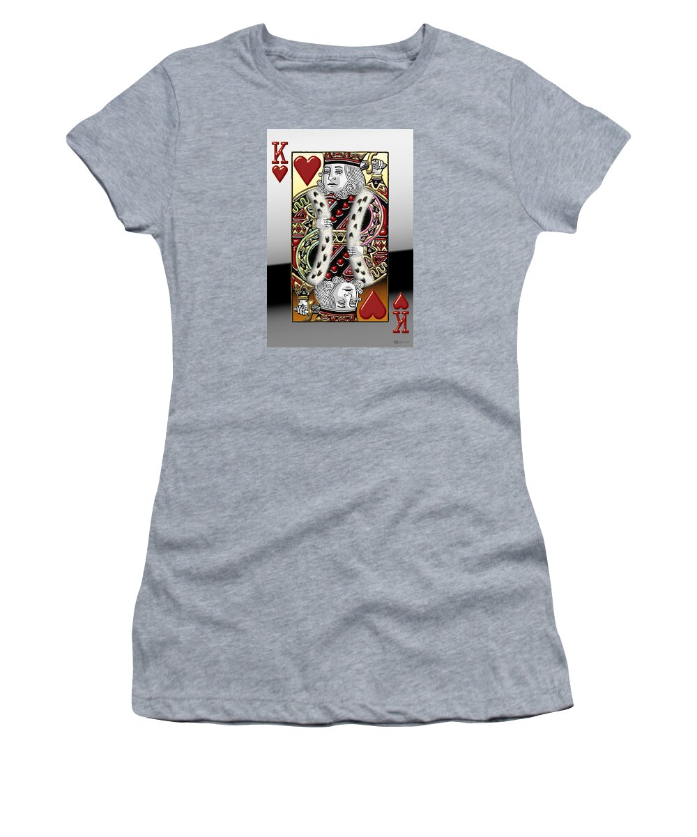 'gamble' Collection By Serge Averbukh Women's T-Shirt featuring the digital art King of Hearts  by Serge Averbukh