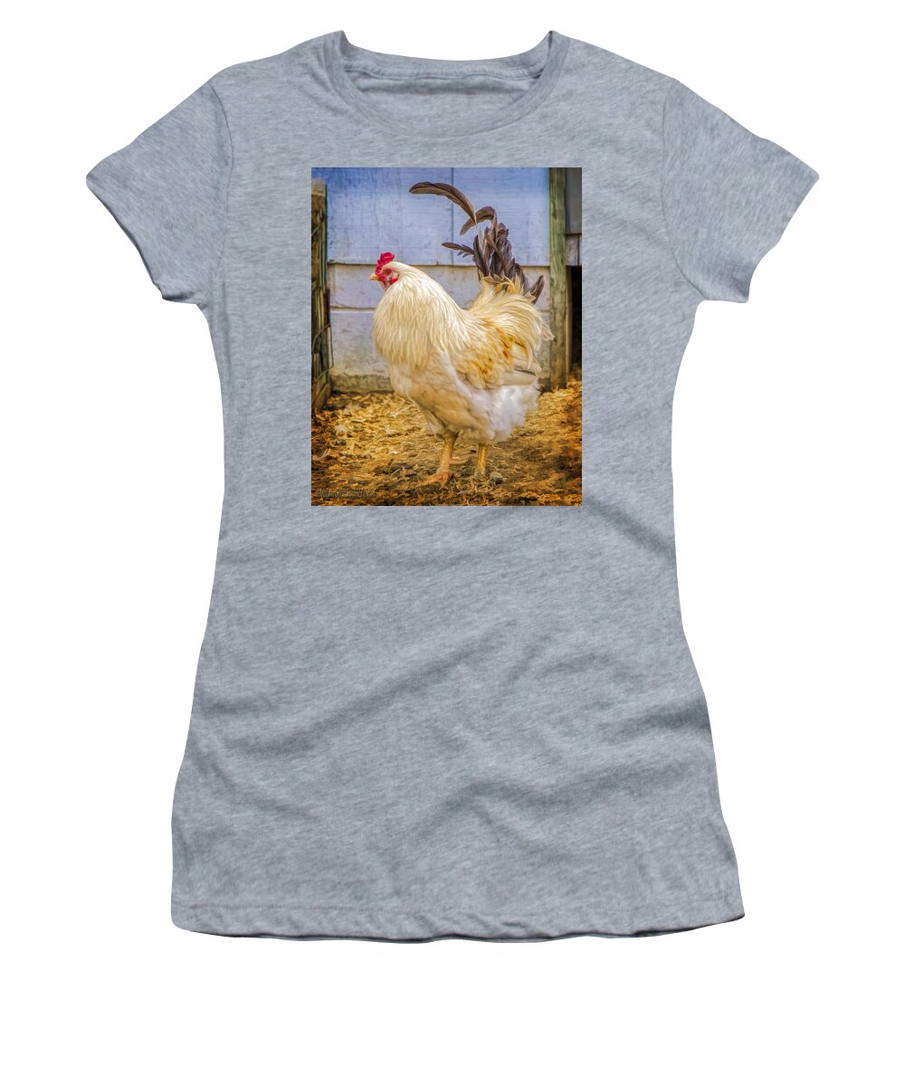 Chicken Women's T-Shirt featuring the photograph King Rooseter Painted by LeeAnn McLaneGoetz McLaneGoetzStudioLLCcom