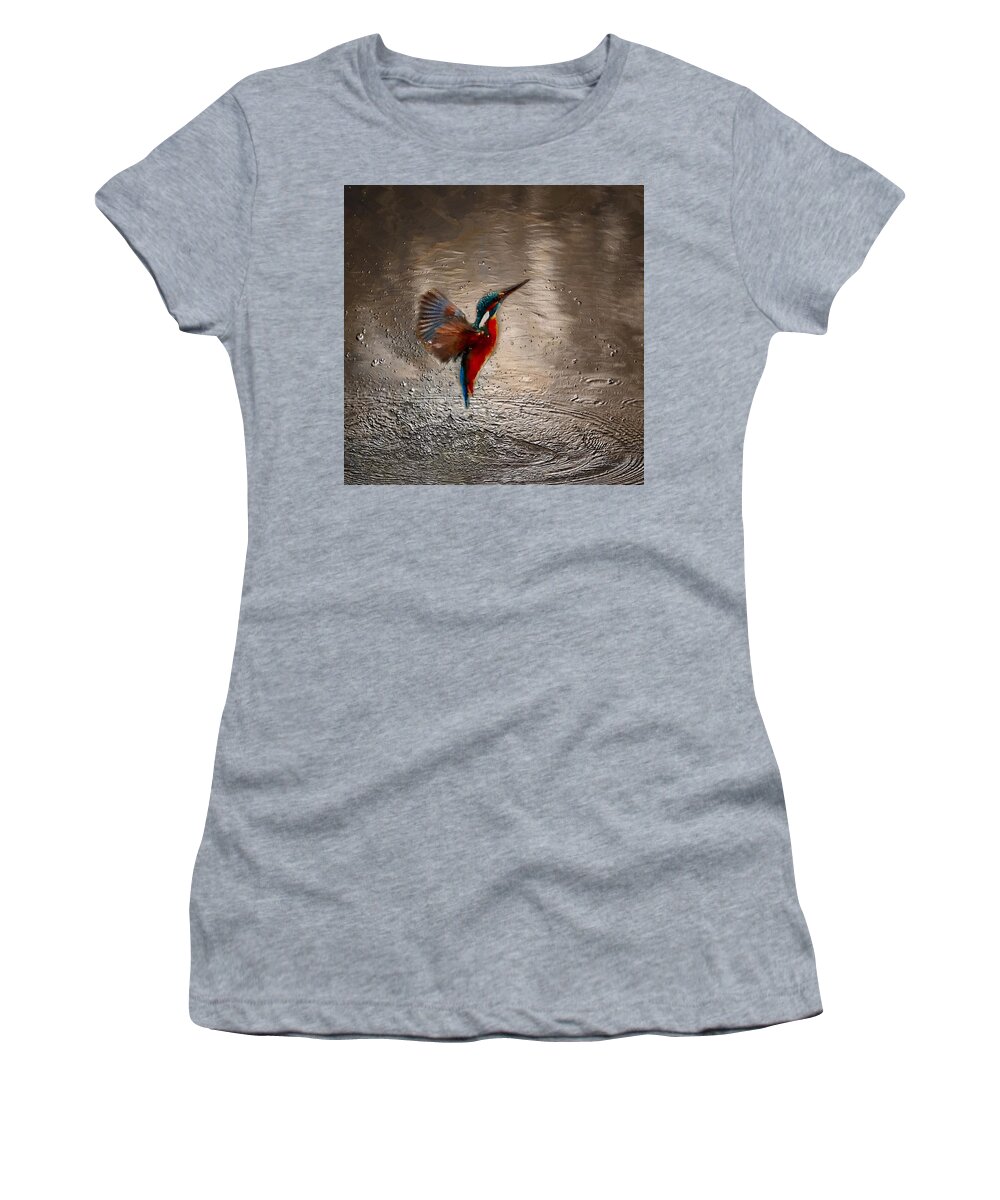 Kingfisher Women's T-Shirt featuring the painting Kingfisher by Mark Taylor