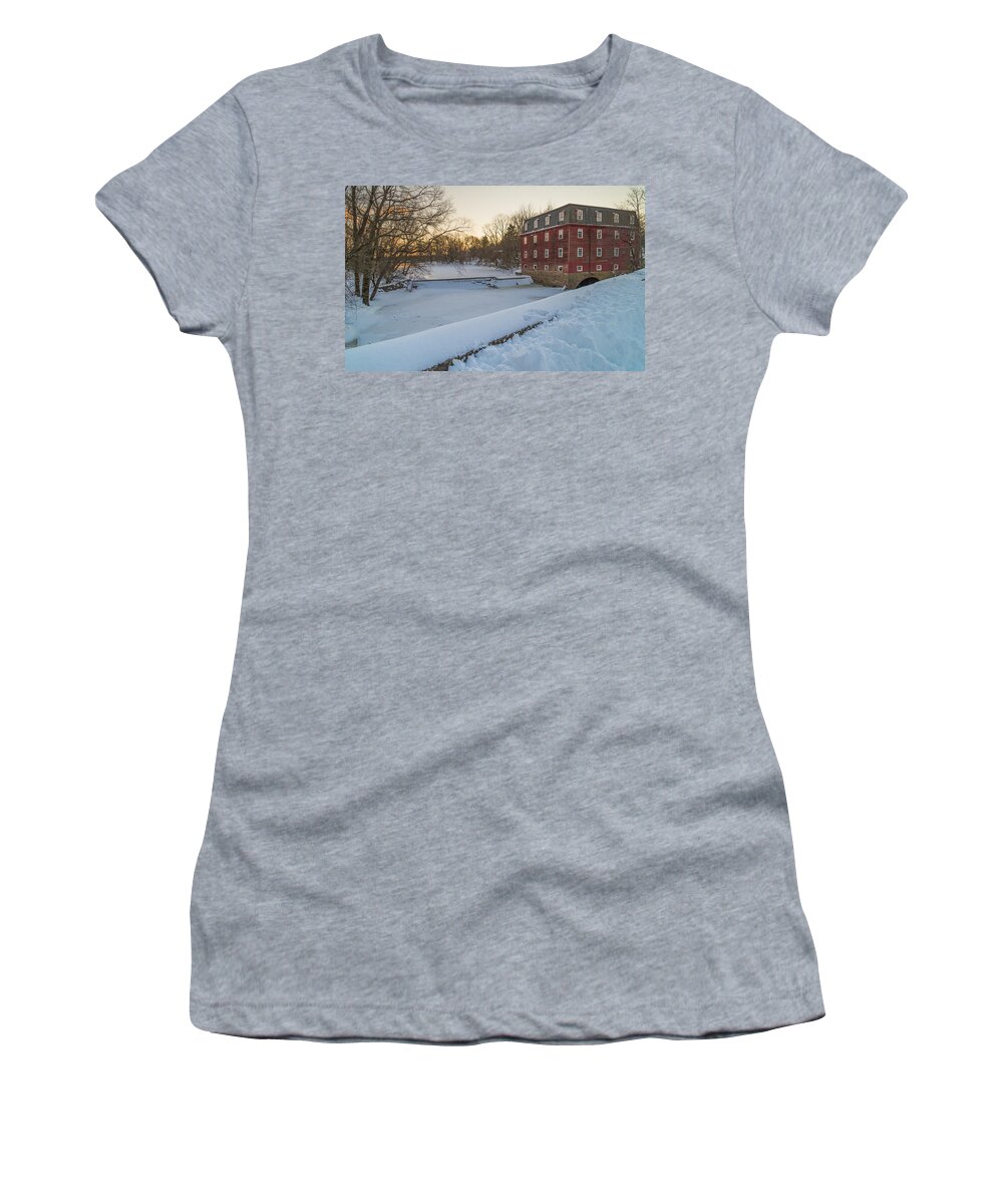 Kingston Women's T-Shirt featuring the photograph Kingston Snow by Kristopher Schoenleber
