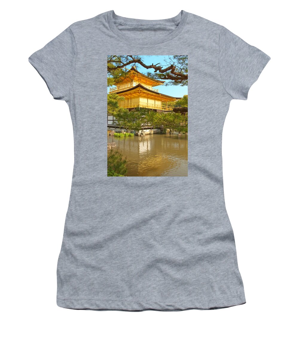 Japan Women's T-Shirt featuring the photograph Kinkakuji Golden Pavilion Kyoto by Sebastian Musial