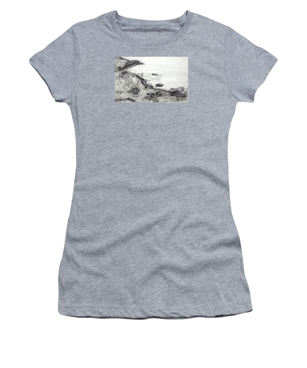  Women's T-Shirt featuring the painting Kinnacurra Shore by Kathleen Barnes