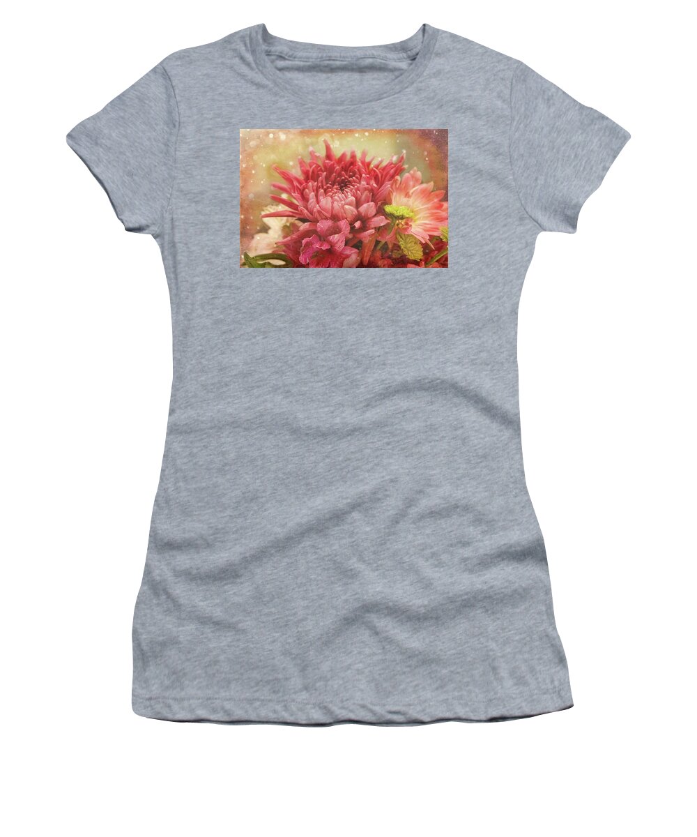 Flowers Women's T-Shirt featuring the photograph Kissed with Snow by Joan Bertucci