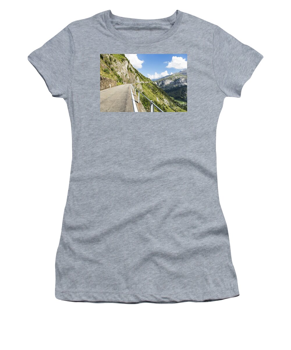 Europe Women's T-Shirt featuring the photograph Klausen pass road by Didier Marti