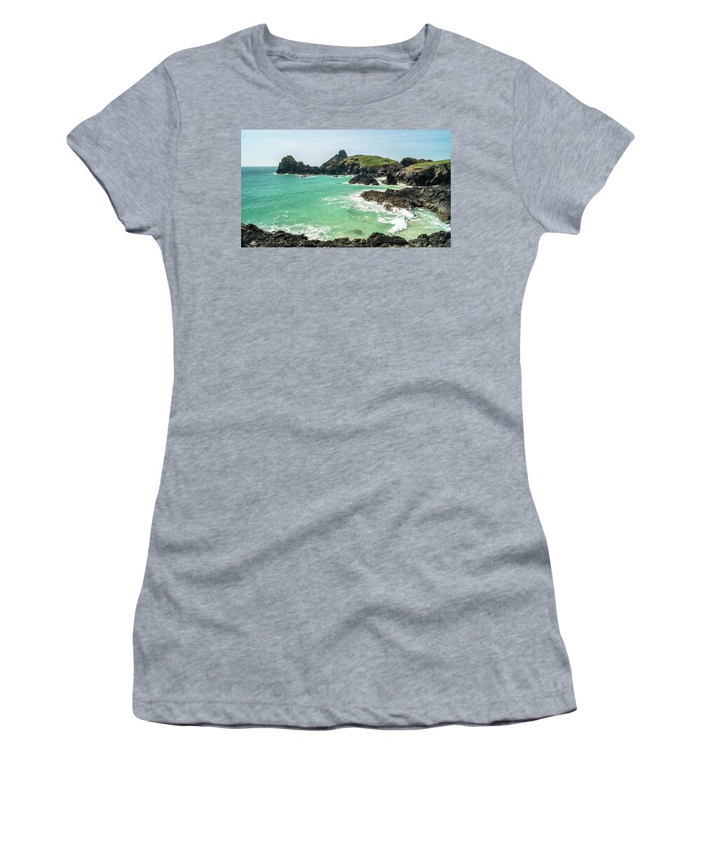 Coast Women's T-Shirt featuring the photograph Kynance cove by Keith Sutton