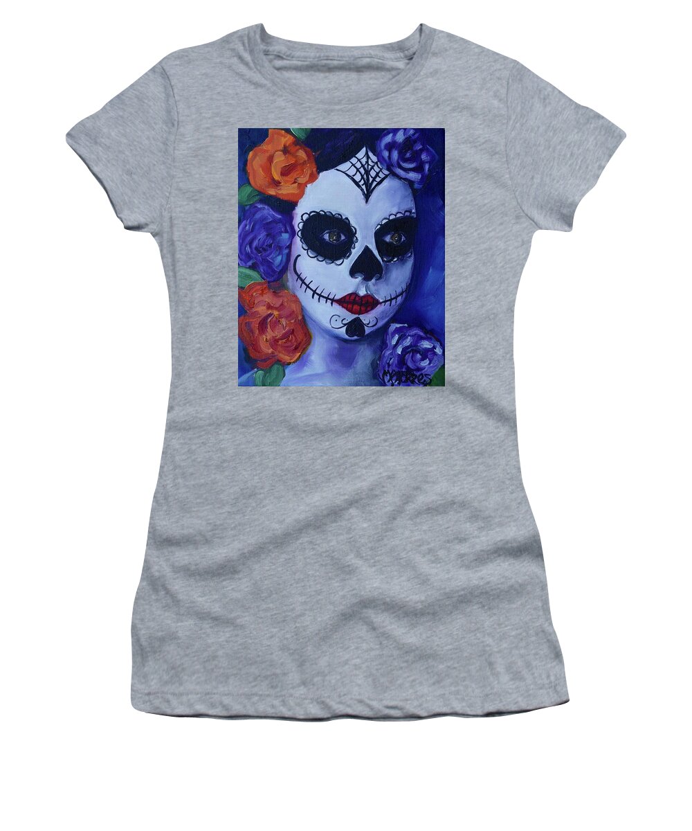 Dia De Los Muertos Women's T-Shirt featuring the painting La Reina by Melissa Torres