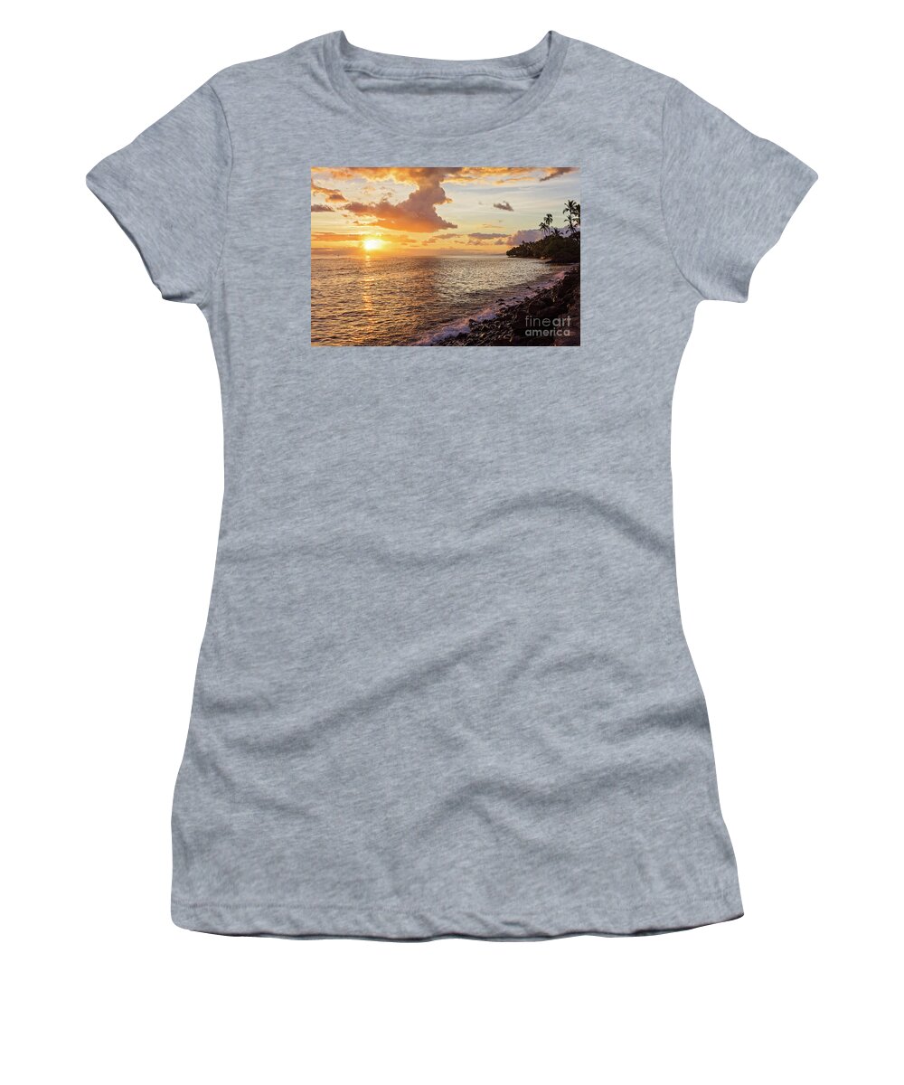 Lahaina Women's T-Shirt featuring the photograph Lahaina Sunset by Eddie Yerkish