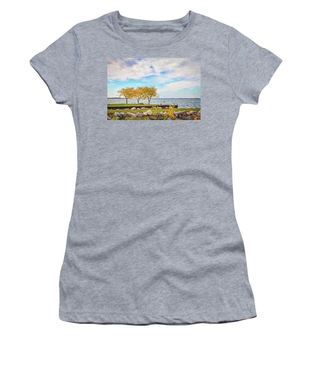 Landscape Women's T-Shirt featuring the photograph Lake Erie Musings by John M Bailey