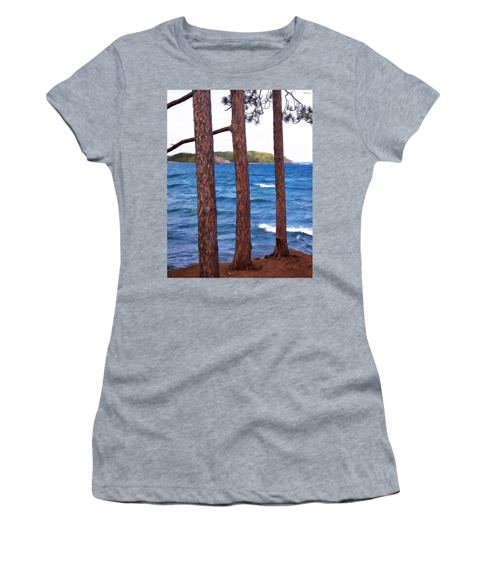 Lake Superior Women's T-Shirt featuring the photograph Lake Superior Landscape by Phil Perkins