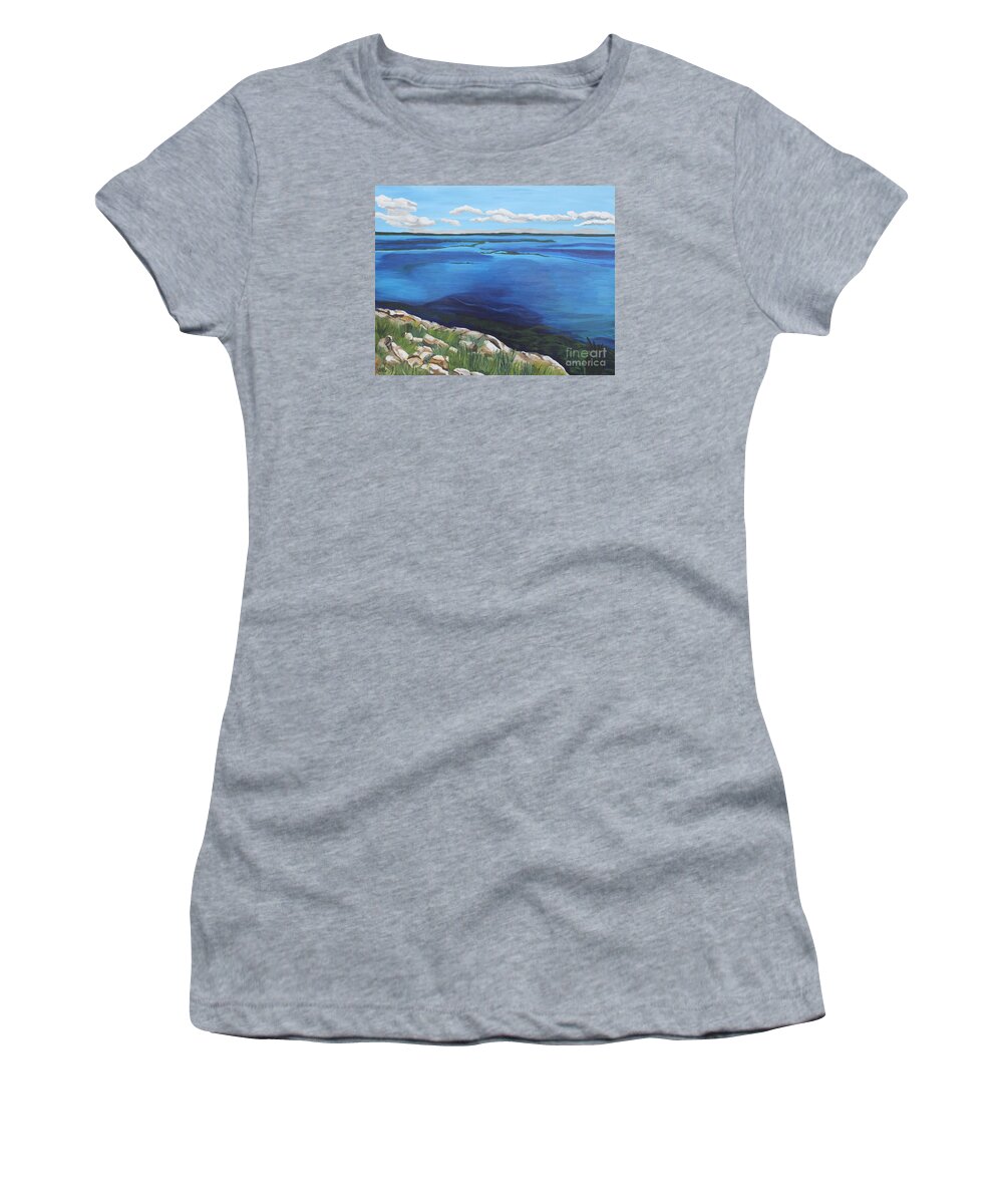 Lake Women's T-Shirt featuring the painting Lake Toho by Annette M Stevenson