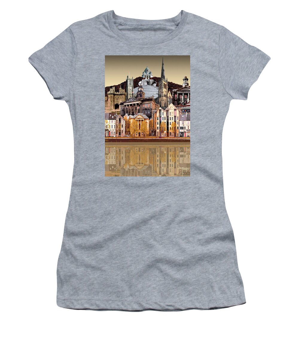 Lancaster Women's T-Shirt featuring the digital art Lancaster Montage mini by Joe Tamassy