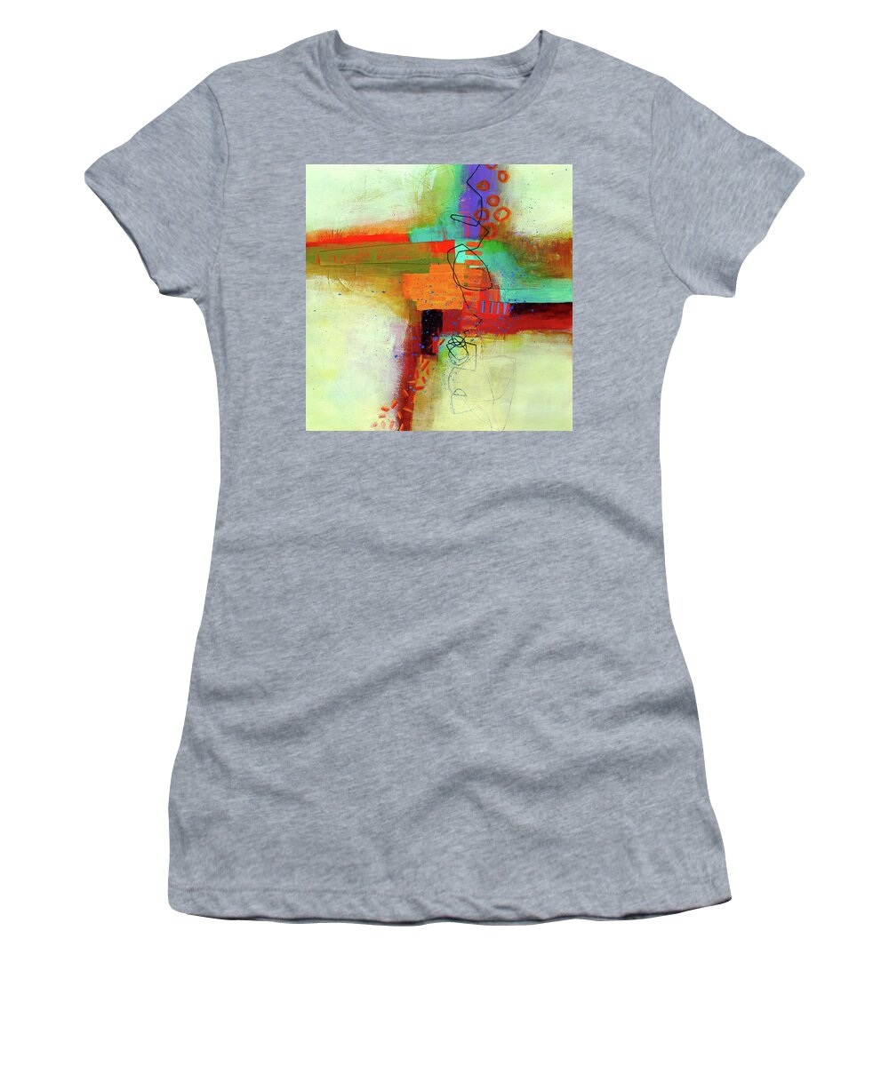 Jane Davies Women's T-Shirt featuring the painting Land Line #1 by Jane Davies