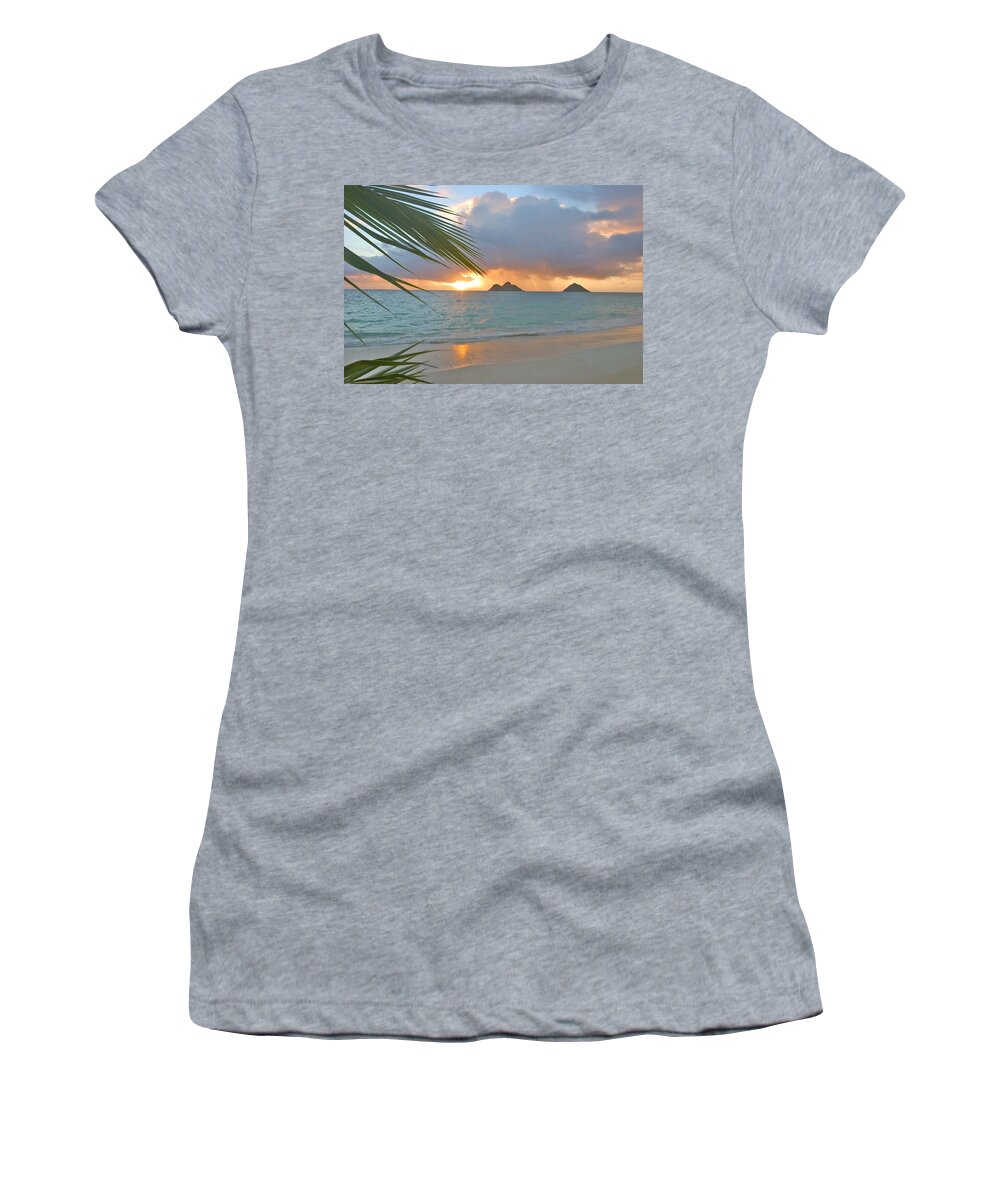 Beach Women's T-Shirt featuring the photograph Lanikai Sunrise by Tomas del Amo - Printscapes