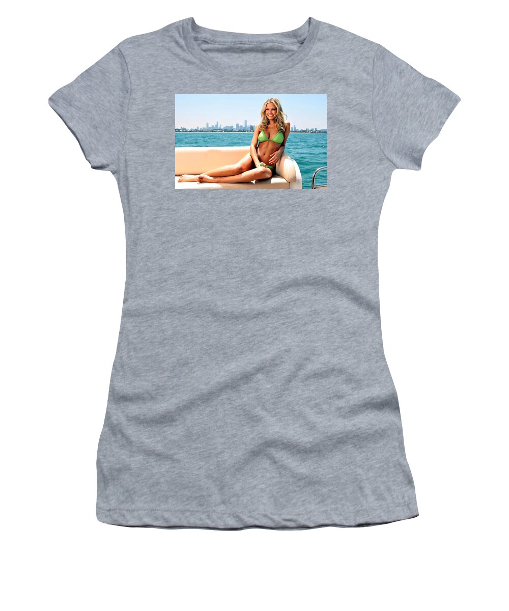 Lara Bingle Women's T-Shirt featuring the digital art Lara Bingle by Super Lovely