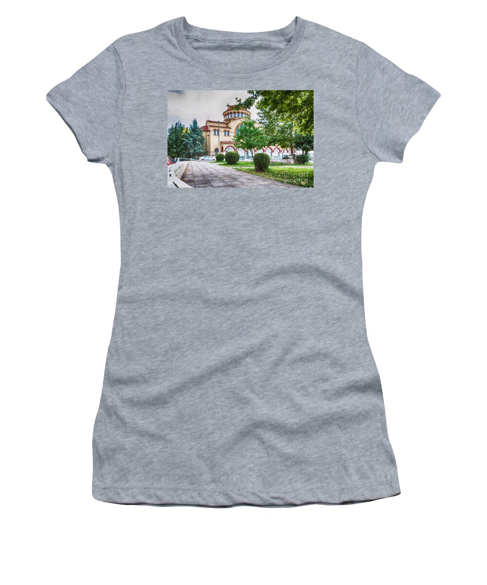 Church Women's T-Shirt featuring the photograph Larissa old city Church by Jivko Nakev