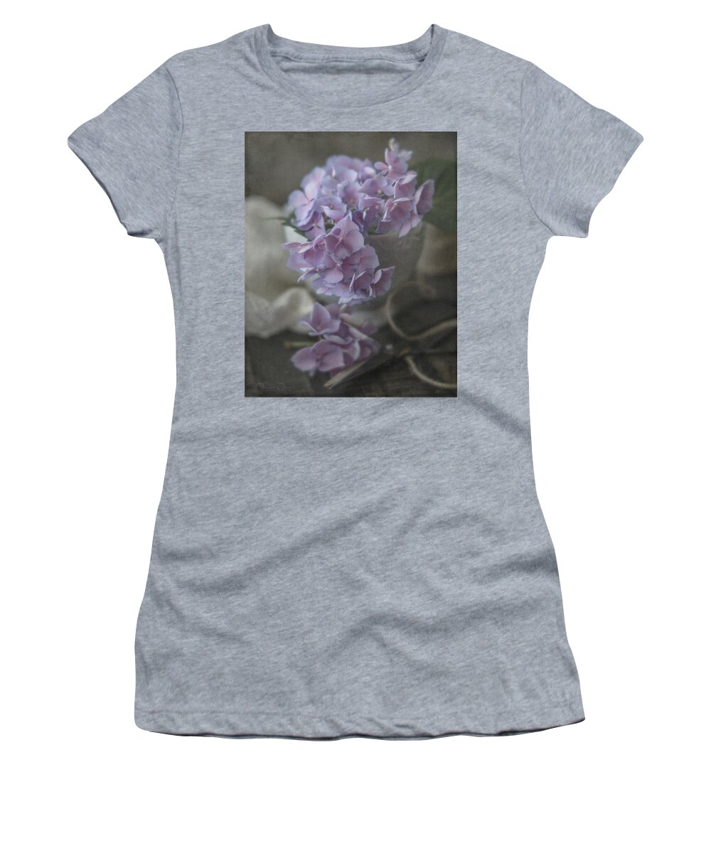 Hydrangea Women's T-Shirt featuring the photograph Last Hydrangeas of the Season by Teresa Wilson