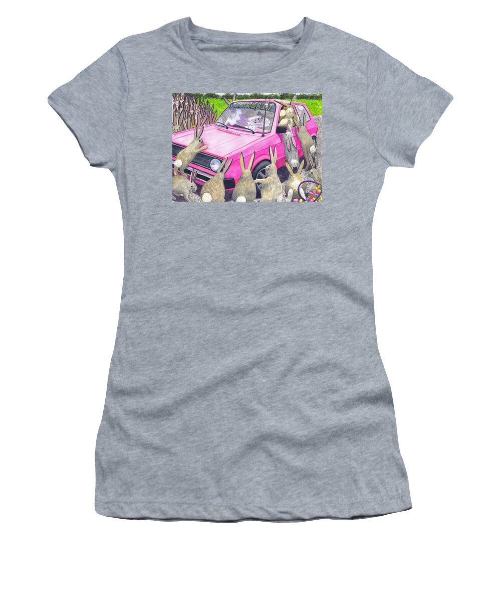 Vw Women's T-Shirt featuring the painting Last one in is a Rotten Egg by Catherine G McElroy