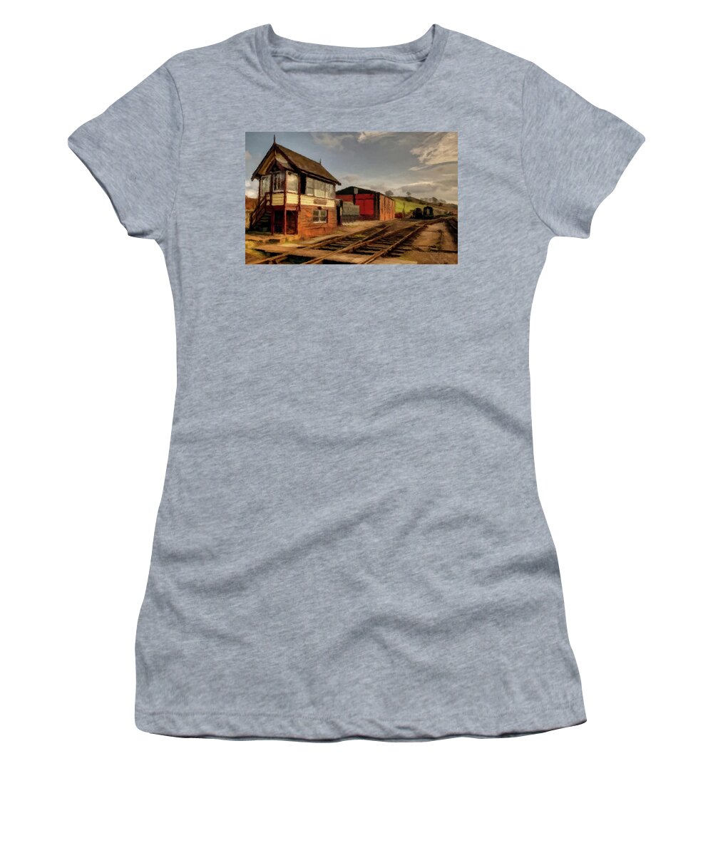 Train Women's T-Shirt featuring the photograph Last Stop on the Line Train Station by David Dehner