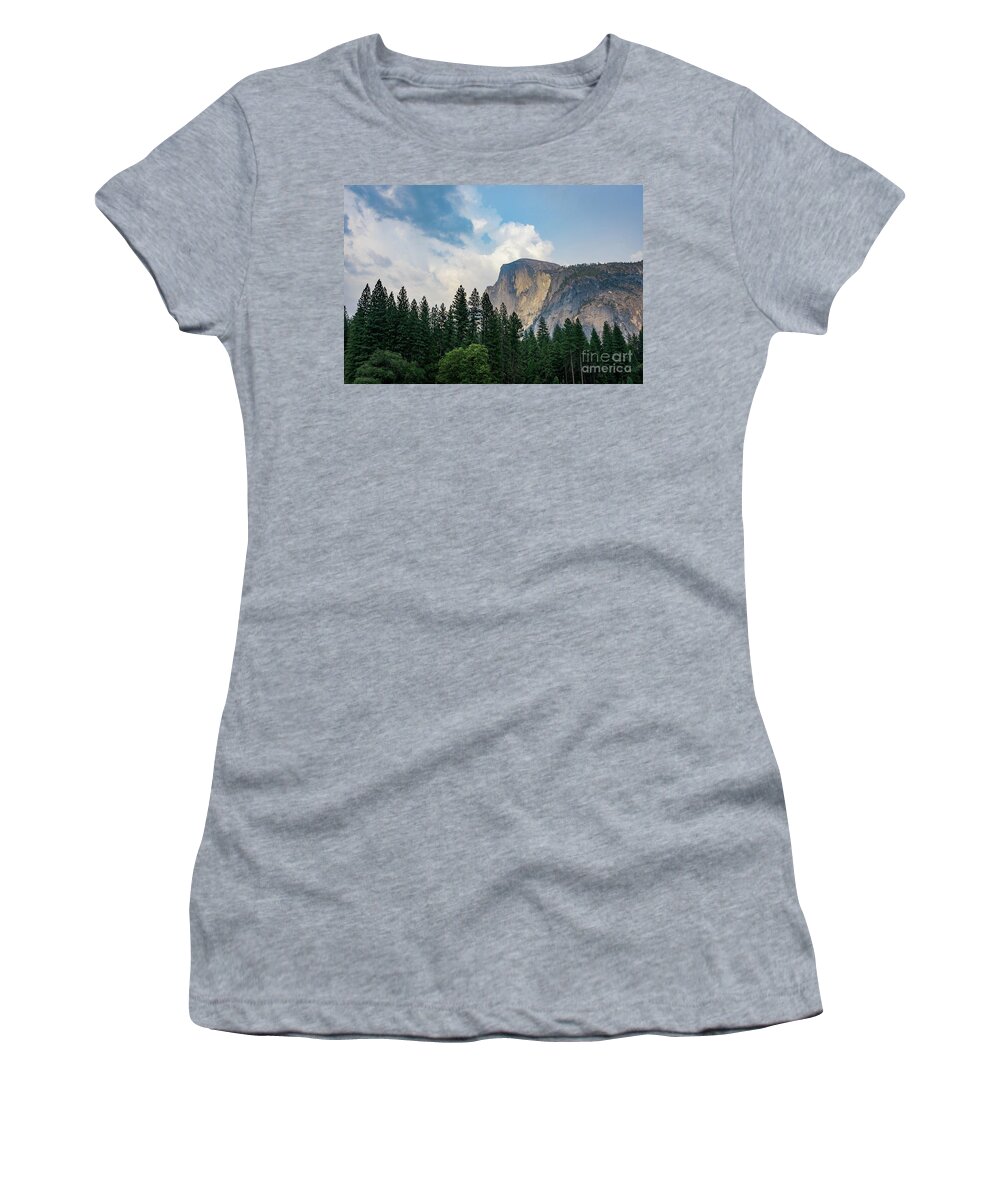 Sierra Nevada Women's T-Shirt featuring the photograph Late Summer Half Dome by Jeff Hubbard