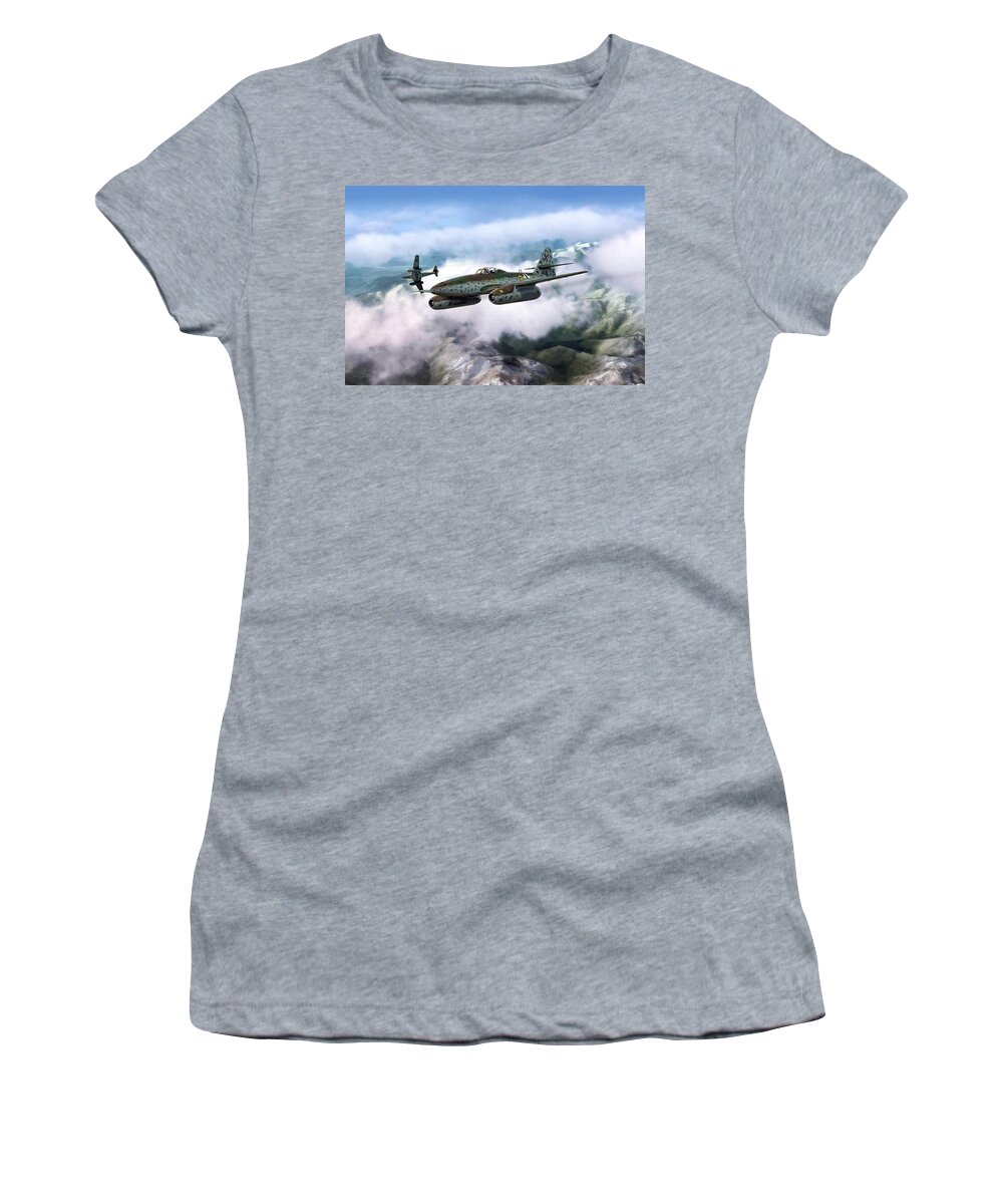 Messerschmitt Women's T-Shirt featuring the digital art Late To The Party by Peter Chilelli