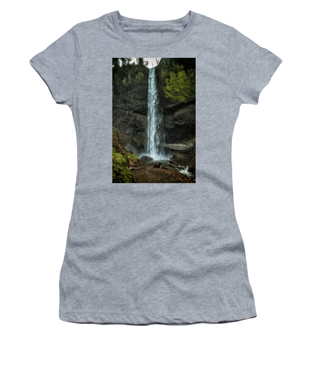 Latourell Falls Women's T-Shirt featuring the photograph Latourell Falls by Belinda Greb