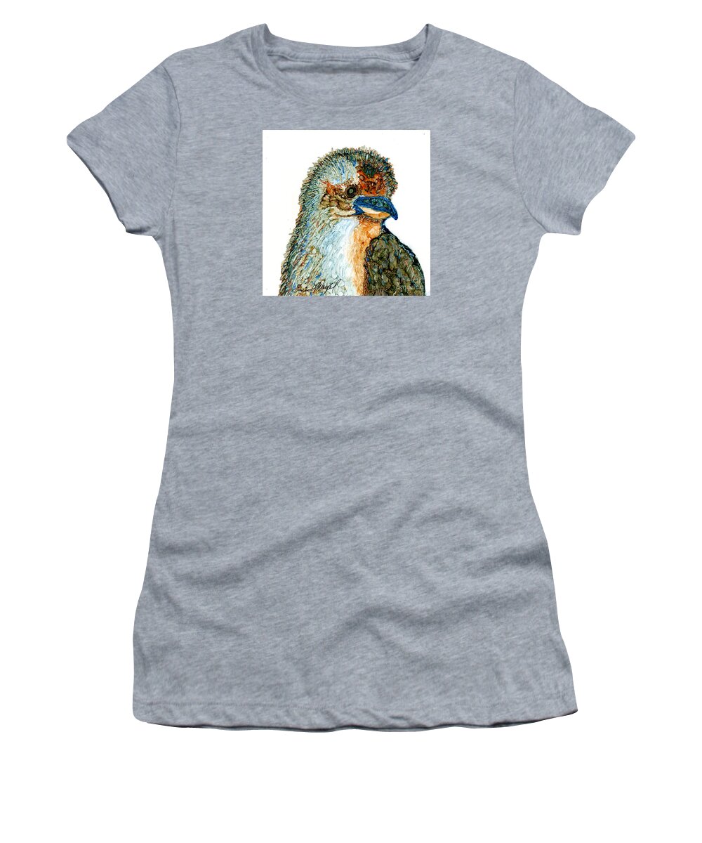 Bird Women's T-Shirt featuring the painting Laughing Kookaburra by Eunice Warfel