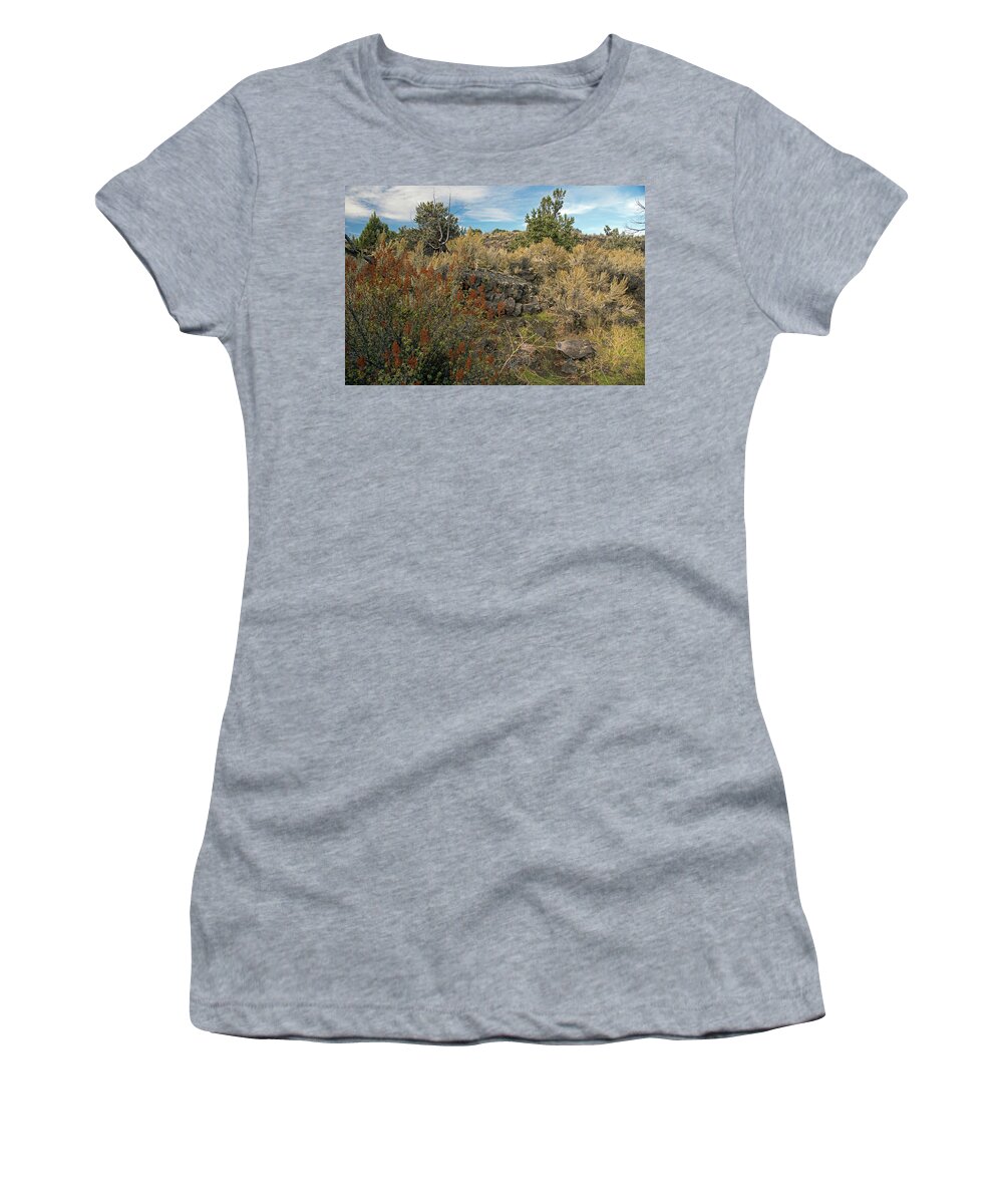 Blackfoot Women's T-Shirt featuring the photograph Lava formations by Cindy Murphy - NightVisions